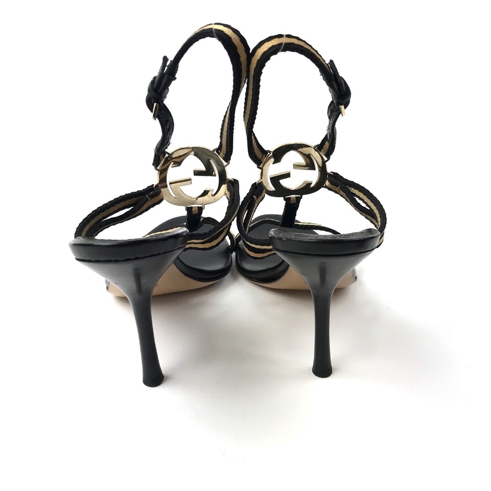 Gucci GG Logo Open Toe Stiletto Sandal Heel Sz 9 - Picture 5 of 8